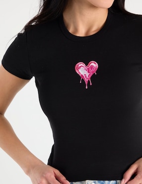 Playera manga corta Hugo Blue cuello redondo para mujer