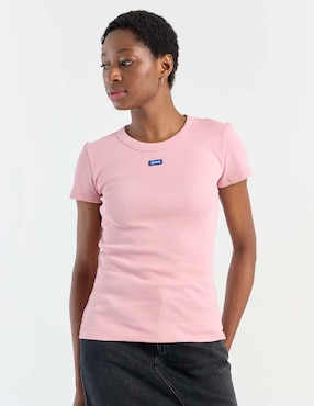 Playera manga corta Hugo Blue cuello redondo para mujer