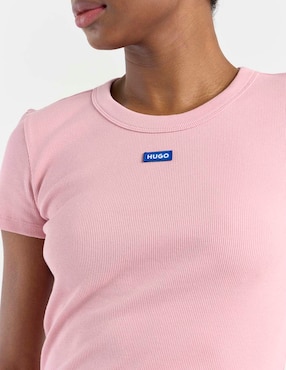 Playera manga corta Hugo Blue cuello redondo para mujer