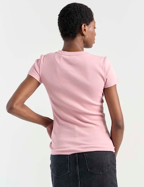 Playera manga corta Hugo Blue cuello redondo para mujer