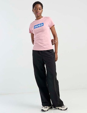 Playera manga corta Hugo Blue cuello redondo para mujer