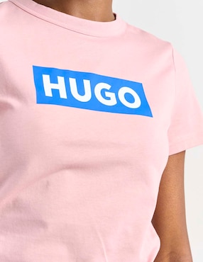 Playera manga corta Hugo Blue cuello redondo para mujer