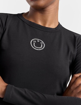 Top Hugo Blue cuello redondo