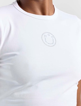 Top Hugo Blue cuello redondo