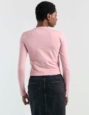 Top Hugo Blue cuello redondo