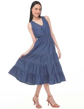 Vestido midi casual Lvyou para mujer
