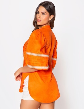 Blusa Studio F Costa Africana manga al codo para mujer