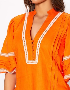 Blusa Studio F Costa Africana manga al codo para mujer