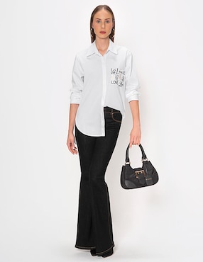 Blusa Studio F I Love You manga larga para mujer