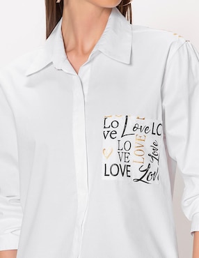 Blusa Studio F I Love You manga larga para mujer