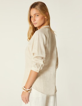 Blusa Studio F Alma Artesana manga al codo para mujer