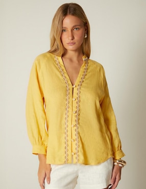 Blusa Studio F Alma Artesana manga larga para mujer