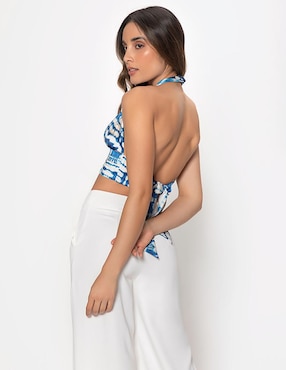 Top Studio F cuello halter escote espalda abierta