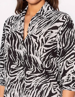Blusa Studio F Zebra Sofisticada manga 3/4 para mujer