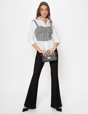 Blusa Studio F Retorno Do Vichy manga larga para mujer