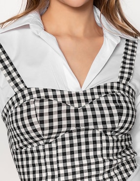 Blusa Studio F Retorno Do Vichy manga larga para mujer