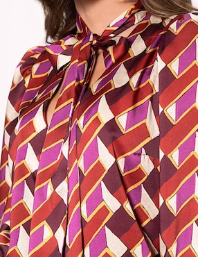Blusa Studio F Geometric Cava manga 3/4 para mujer