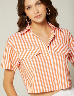 Top Studio F cuello camisero manga corta