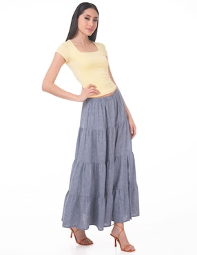 Blusa lvyou manga corta para mujer