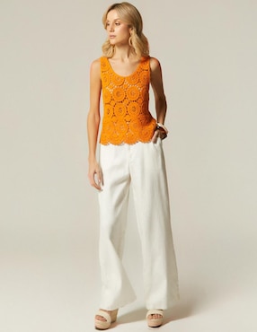Blusa studio f crochet de verano "manga" sin manga "para mujer"