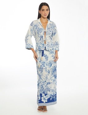 Blusa Studio F Mediterranean Sunset manga 3/4 para mujer