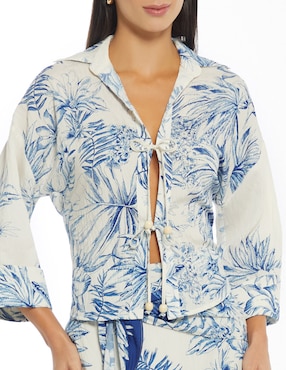 Blusa Studio F Mediterranean Sunset manga 3/4 para mujer
