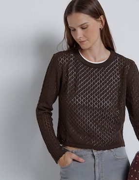 Suéter Renatta&Go cuello redondo para mujer