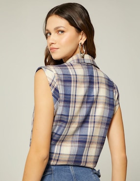 Top Studio F cuello camisero manga cap