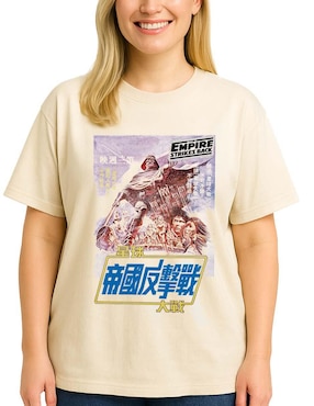 Playera manga corta Star Wars cuello redondo para mujer