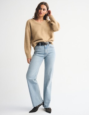 Jeans relaxed straight Abercrombie & Fitch para mujer