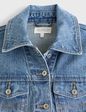 Chamarra denim Abercrombie & Fitch de algodón para mujer