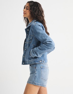 Chamarra denim Abercrombie & Fitch de algodón para mujer