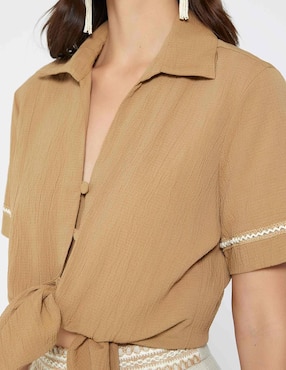 Blusa Studio F Artesania Costera manga corta para mujer