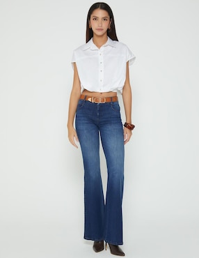 Jeans acampanado cintura Studio F Akora para mujer