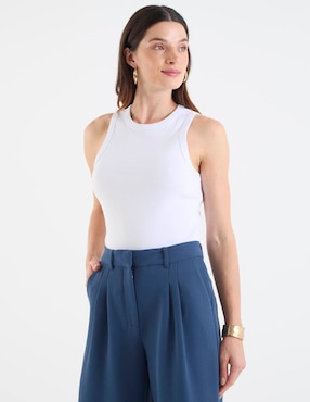 Top Petite Studio cuello redondo tirante ancho