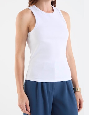 Top Petite Studio cuello redondo tirante ancho