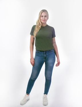 Playera manga corta Indicum Denim Básicos cuello redondo para mujer