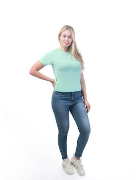 Playera manga corta Indicum Denim Básicos cuello redondo para mujer