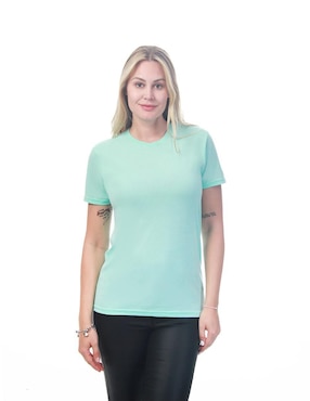 Playera manga corta Indicum Denim Básicos cuello redondo para mujer