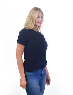 Playera manga corta Indicum Denim Básicos cuello redondo para mujer