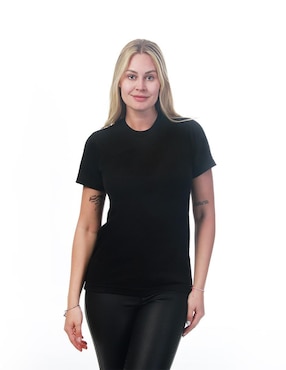Playera manga corta Indicum Denim Básicos cuello redondo para mujer