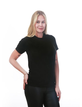 Playera manga corta Indicum Denim Básicos cuello redondo para mujer