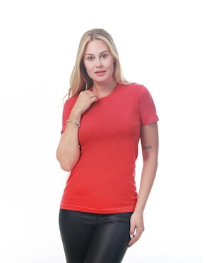 Playera manga corta Indicum Denim Básicos cuello redondo para mujer