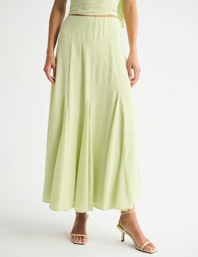 Falda maxi Abercrombie & Fitch cintura alta