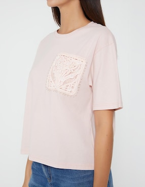 Playera manga corta Studio F cuello redondo para mujer