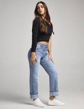 Jeans straight cintura alta Seven Jeans 4241STME para mujer