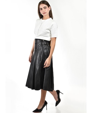 Falda midi Roman Fashion a la cintura alta