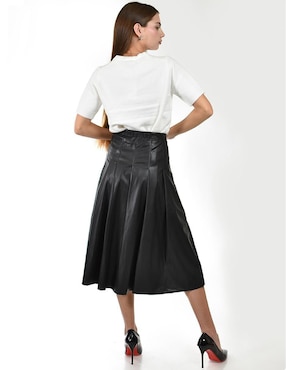 Falda midi Roman Fashion a la cintura alta