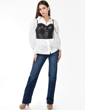 Top Roman Fashion escote corazón tirante delgado