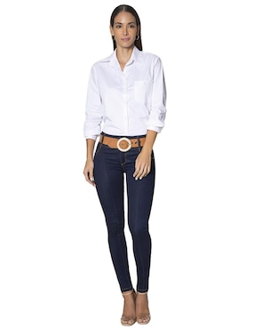 Jeans ultra slim a la cintura Studio F para mujer